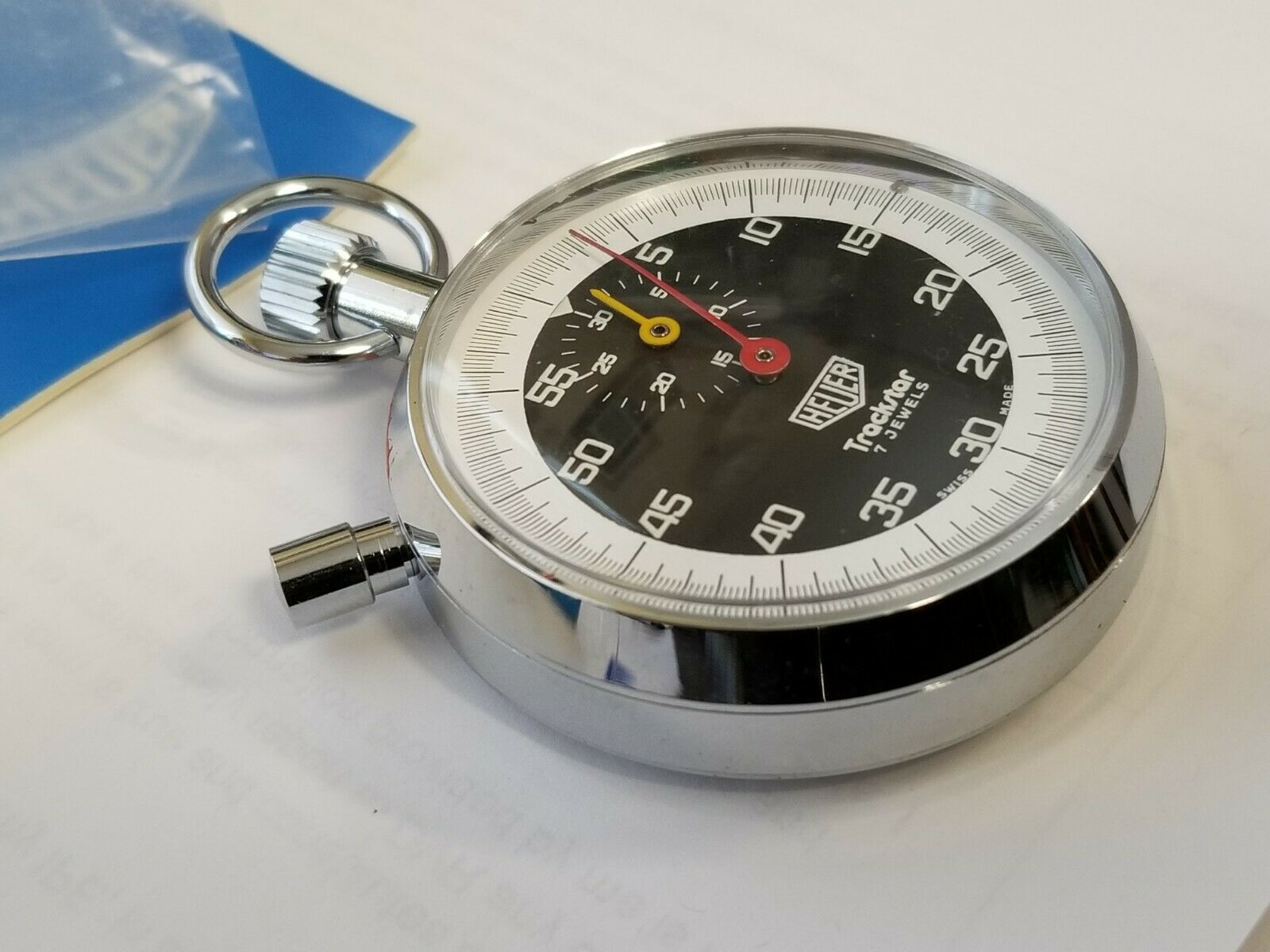 HEUER Trackstar 7 Jewels Stopwatch Ref. 608.301 w Warranty