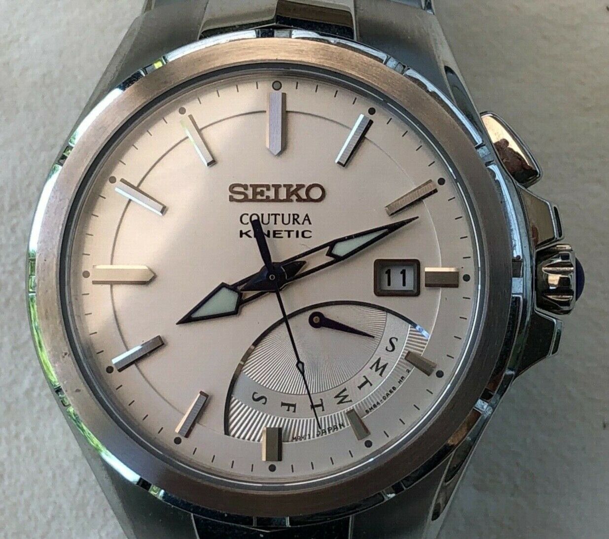 Seiko Coutura 5M84 0AF0 kinetic movement sapphire crystal