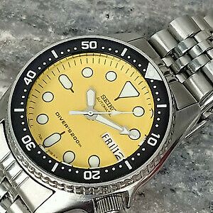 STUNNING YELLOW MOD SEIKO DIVER 7S26-0030 SKX013 AUTOMATIC