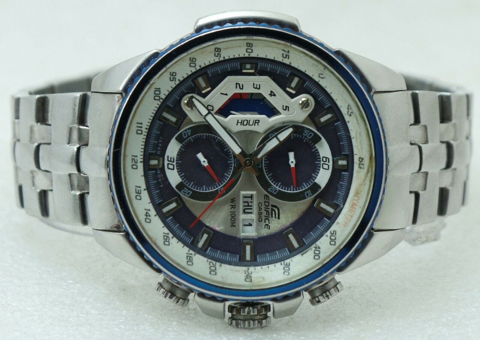 CASIO Edifice EF-558D-2AV Chronograph Men's Excellent Condition