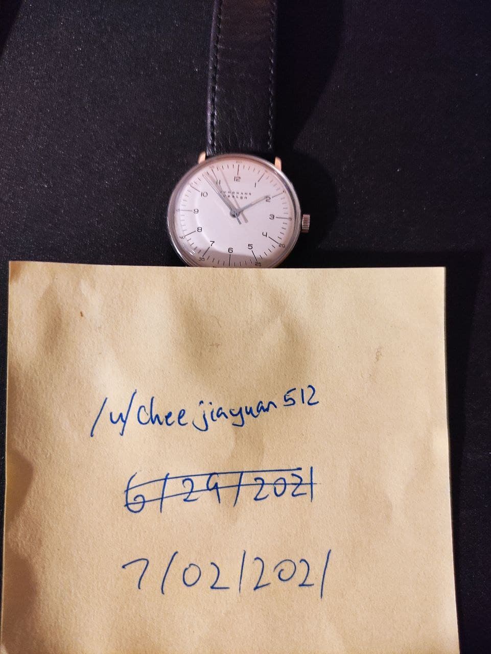 WTS Junghans Max Bill 34mm in white ref.027 3701 ETA 2801 2