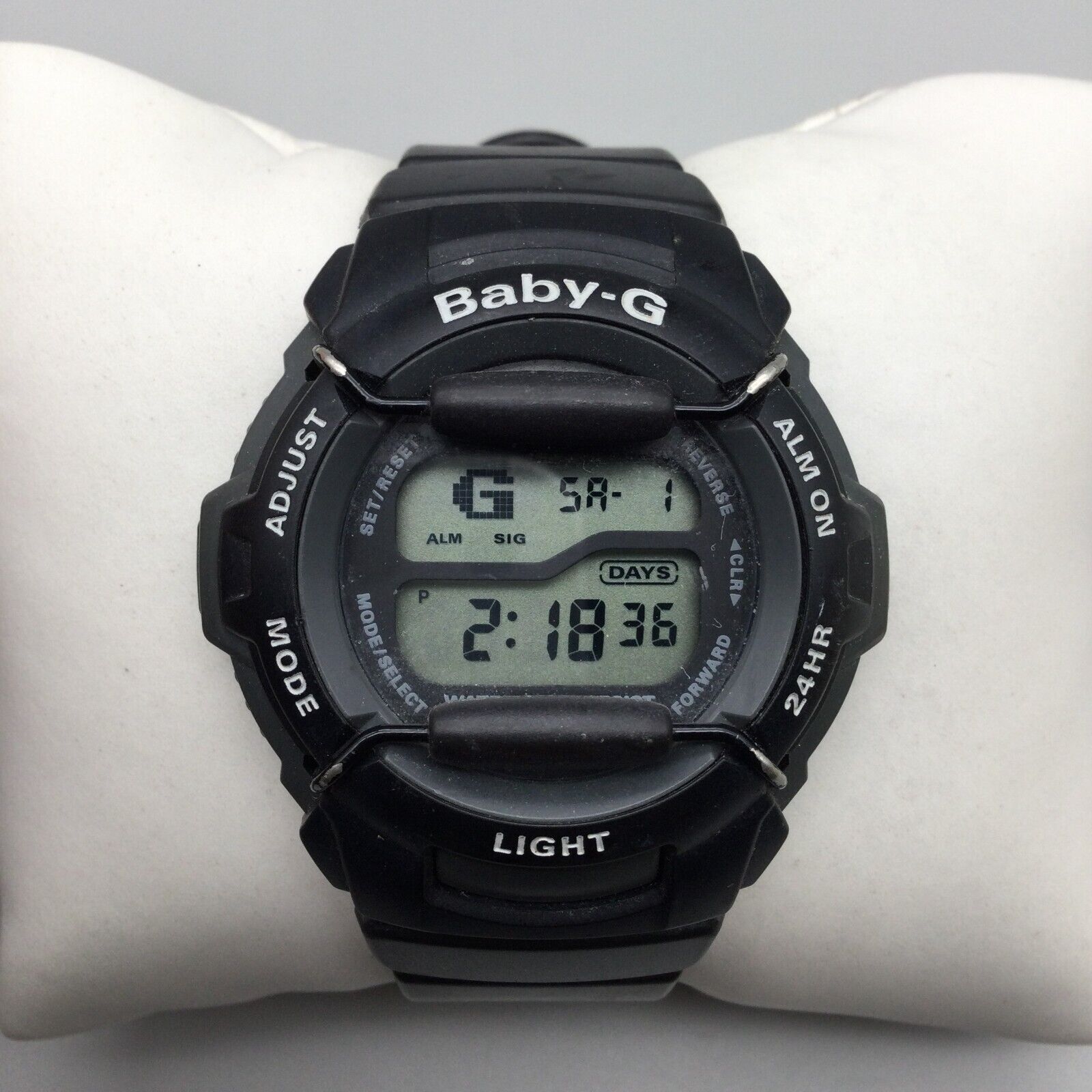 Casio Baby-G Digital Watch Unisex 42mm Black 100M Alarm 2177 BG