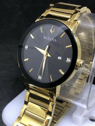 Bulova Men's Modern Gold Dial Watch - 97D116