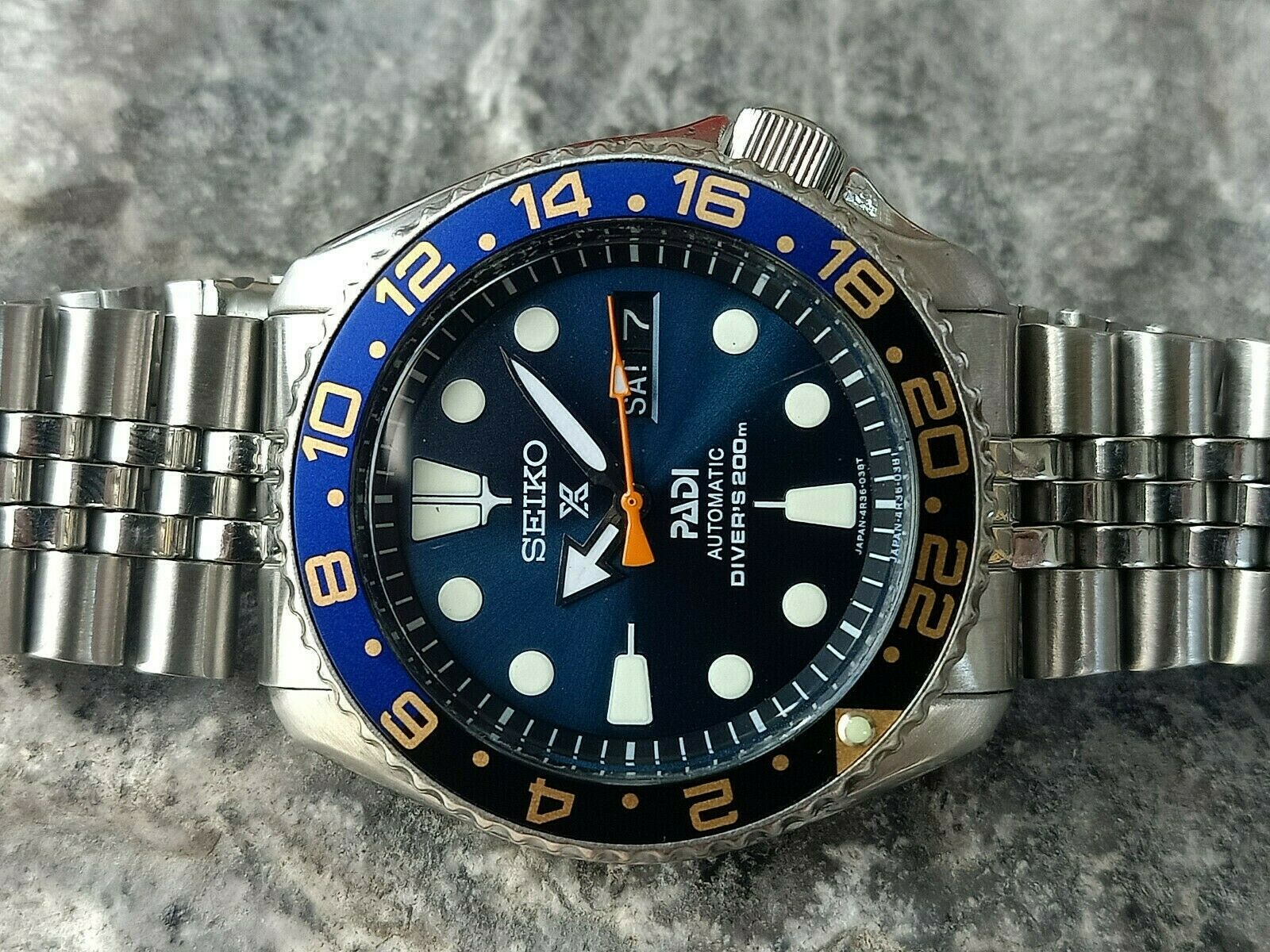 SEIKO 7S26-0020 SKX007--DARK BLUE PADI MOD.-GREAT CONDITION