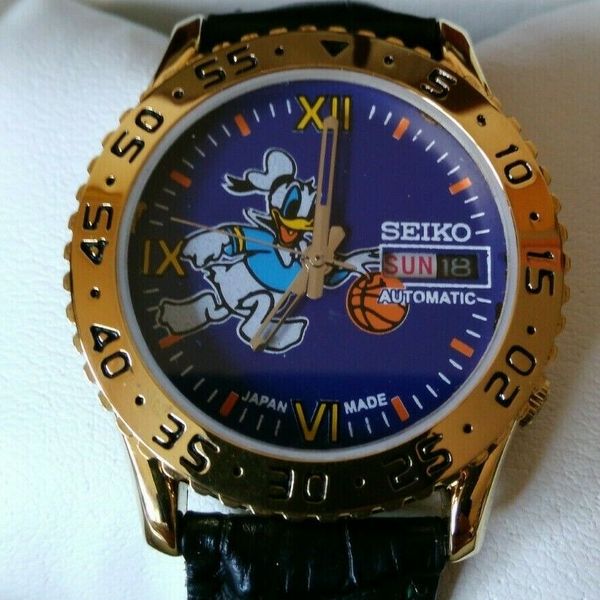 Seiko GP Disney Watch Automatic Rare Donald Duck Basketball 1970 1979circa oop WatchCharts Marketplace