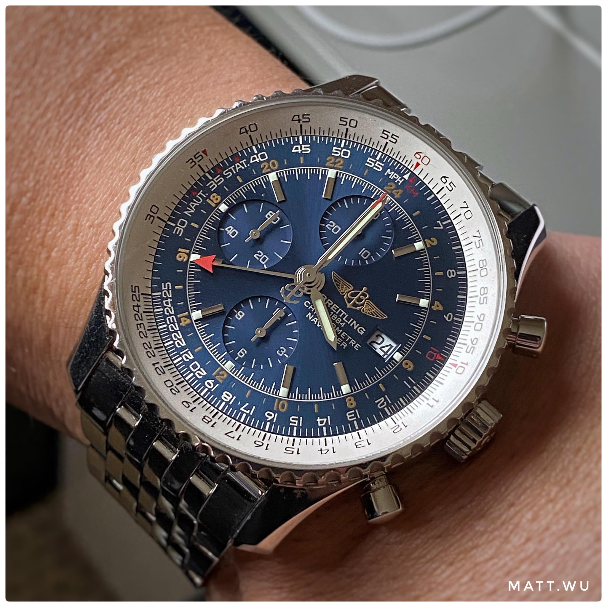 Wts Breitling Navitimer World Gmt Stunning Blue Dial Bargain 3650 Watchcharts