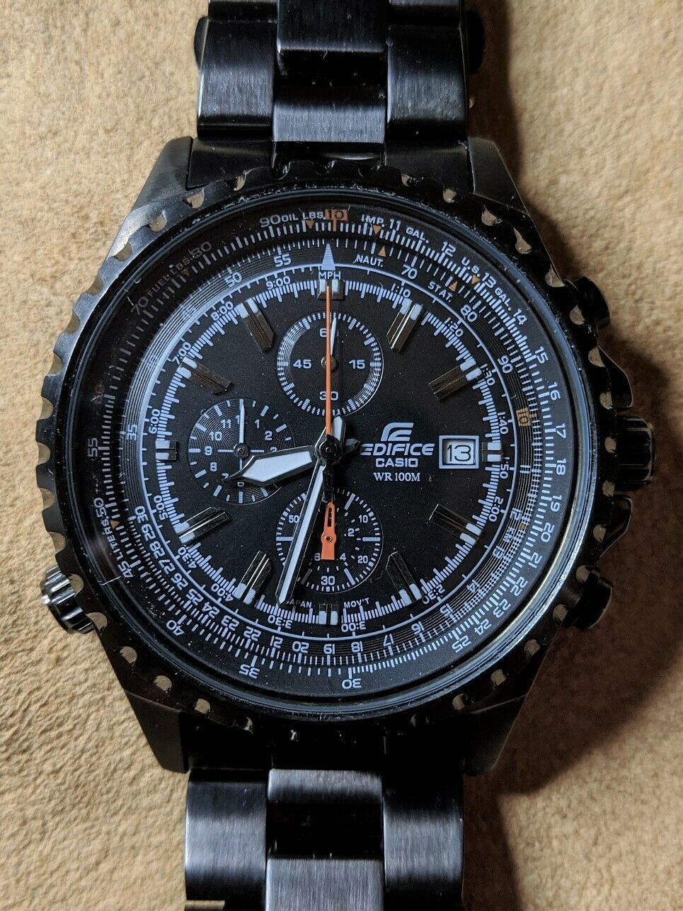 Casio Edifice Pilot Aviator Flight Chronograph EF527BK 1AV EF 527 Watch RARE WatchCharts Marketplace