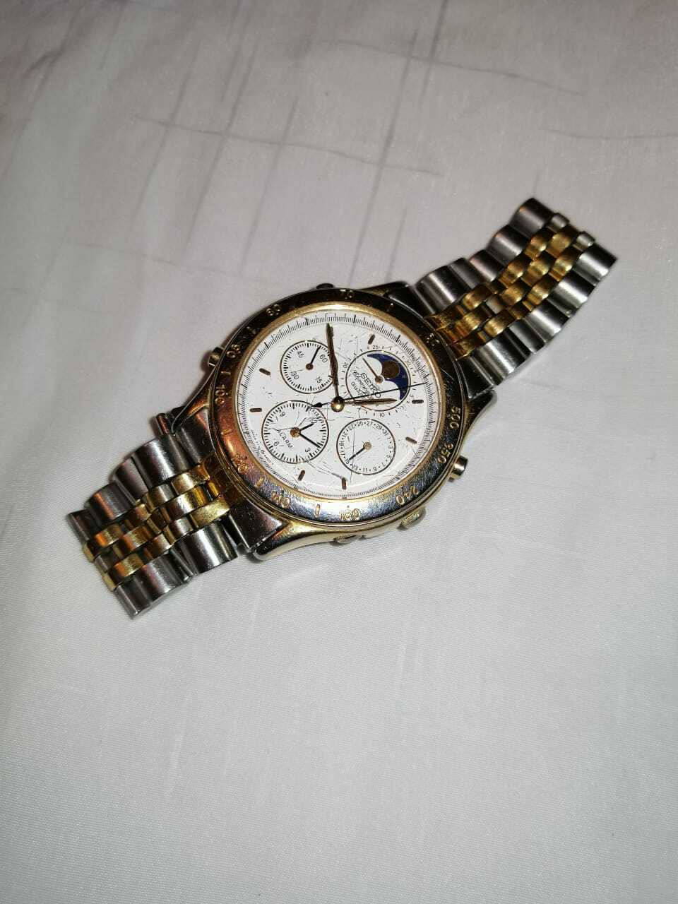 Vintage Seiko 7T36-6A20 Moonphase Chronograph Men's
