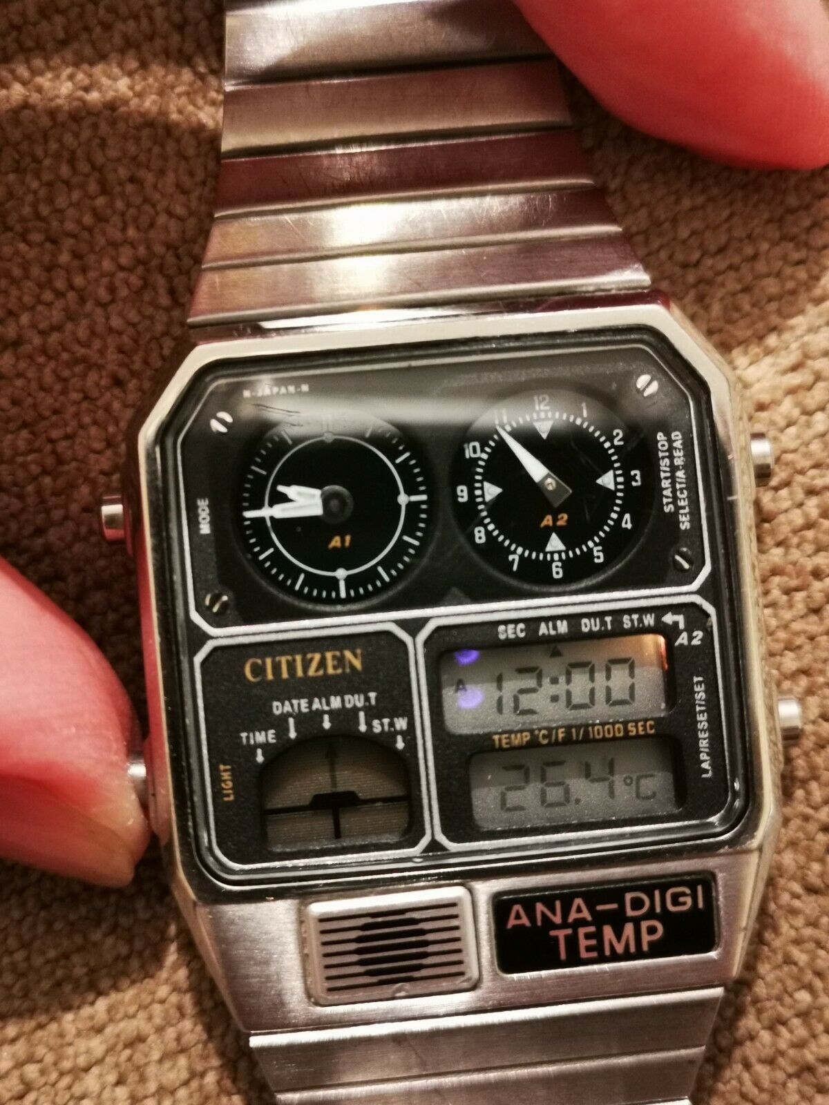 80's CITIZEN ANA-DIGI TEMP ヴィンテージ RARE VINTG CITIZEN 8980-084900Y 30-5049 ANA DIGITAL