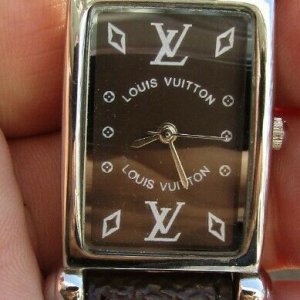 Ladies Watch estate dial & brown LV band Louis Vuitton # 1187HS2003L new  battery