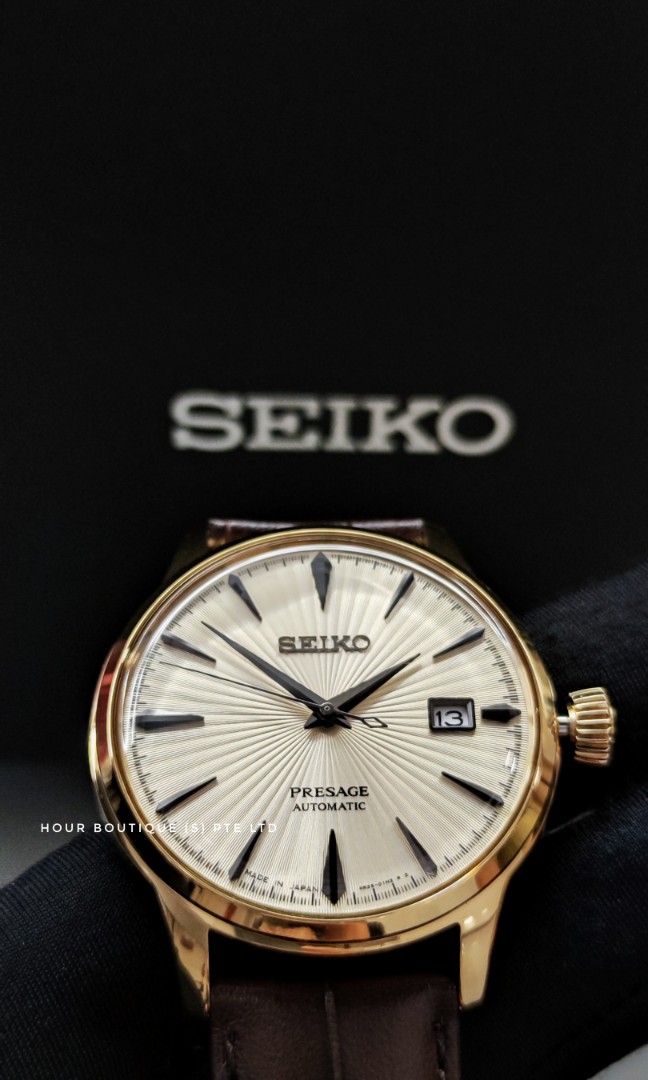 Seiko Presage Cocktail Time Cream Dial, PVD Gold Case Men's Automatic Dress  Watch SRPB44 SRPB44J1 | WatchCharts