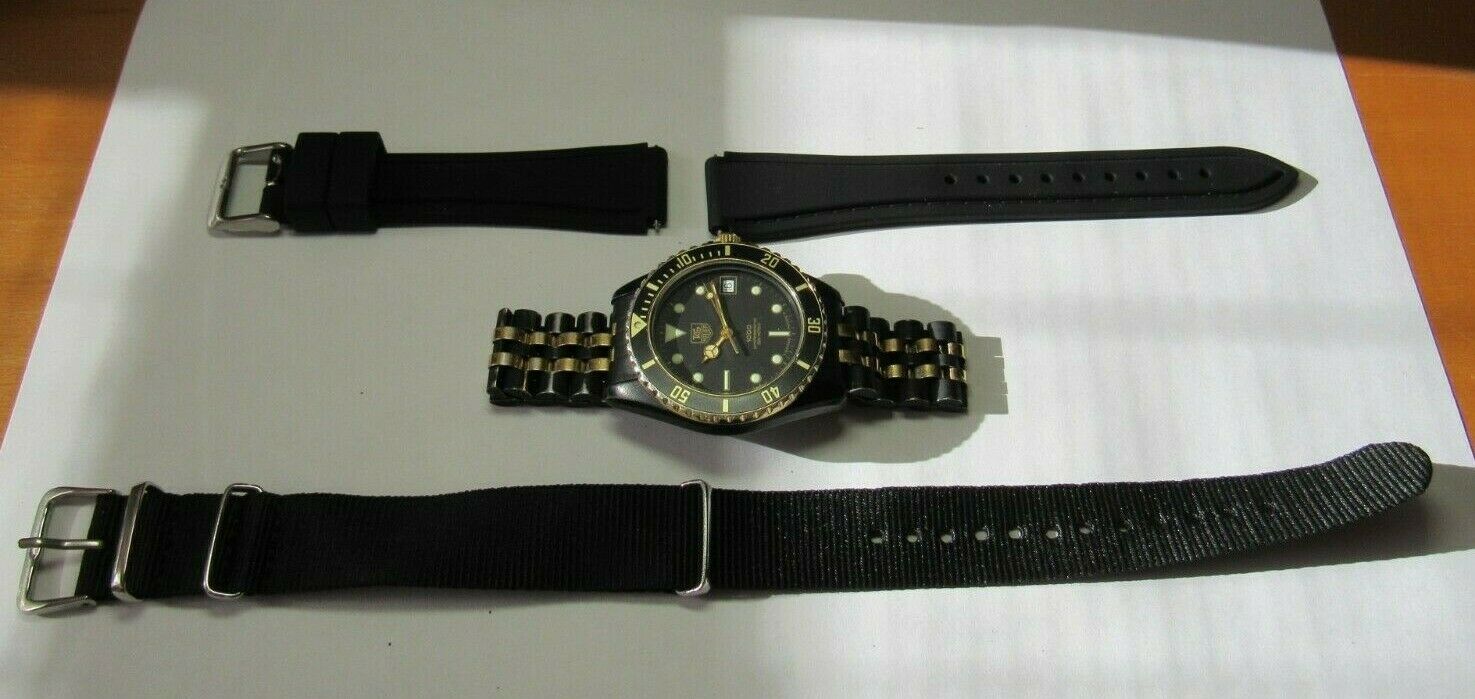 TAG HEUER 1000 980.029N MENS BLACK CORAL DIVER WATCH 3 BANDS NEW