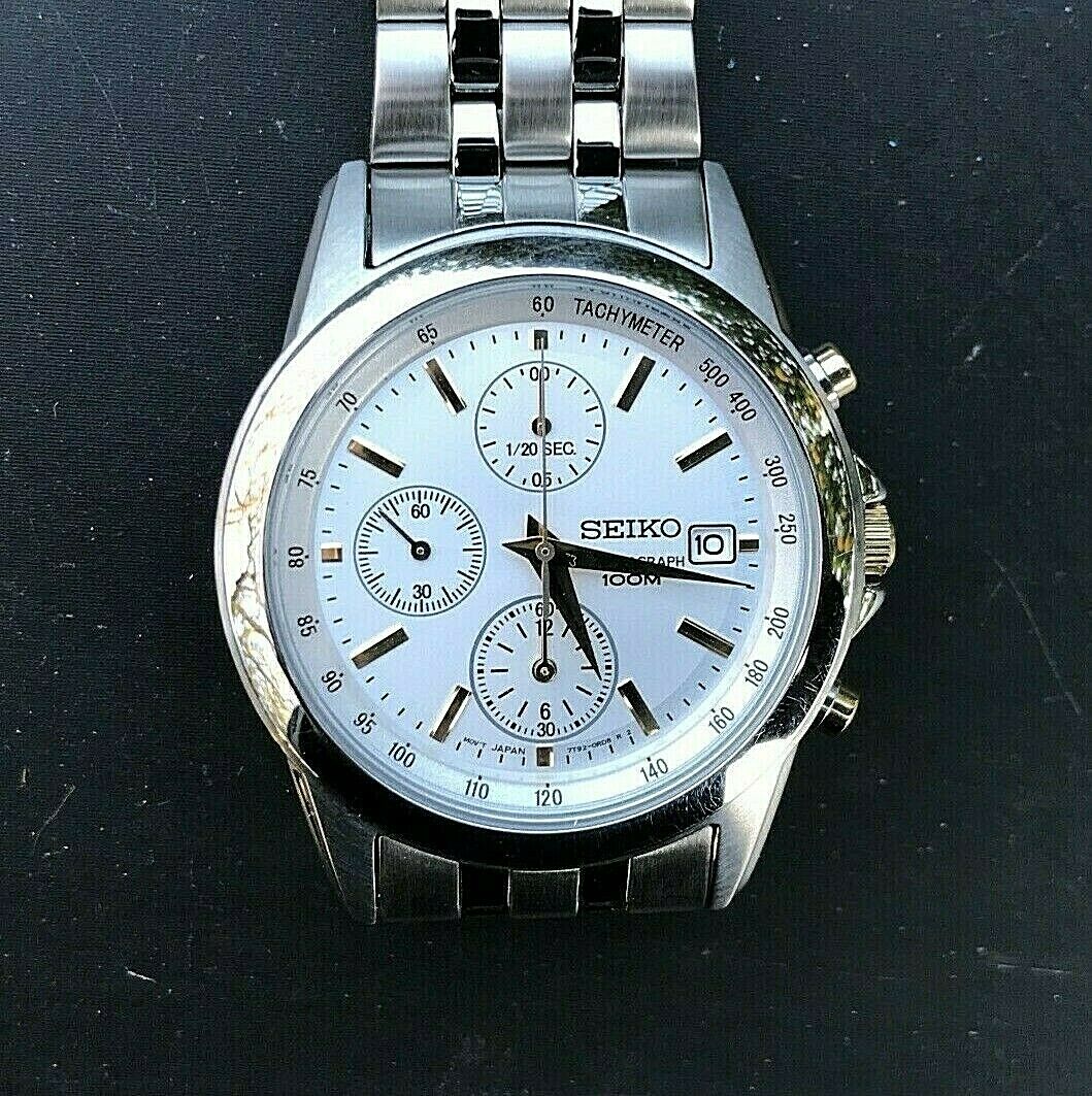 New w/ Tags SEIKO 7T92-0LH0 Japan Stainless Steel 100M Chronograph 40mm  case | WatchCharts