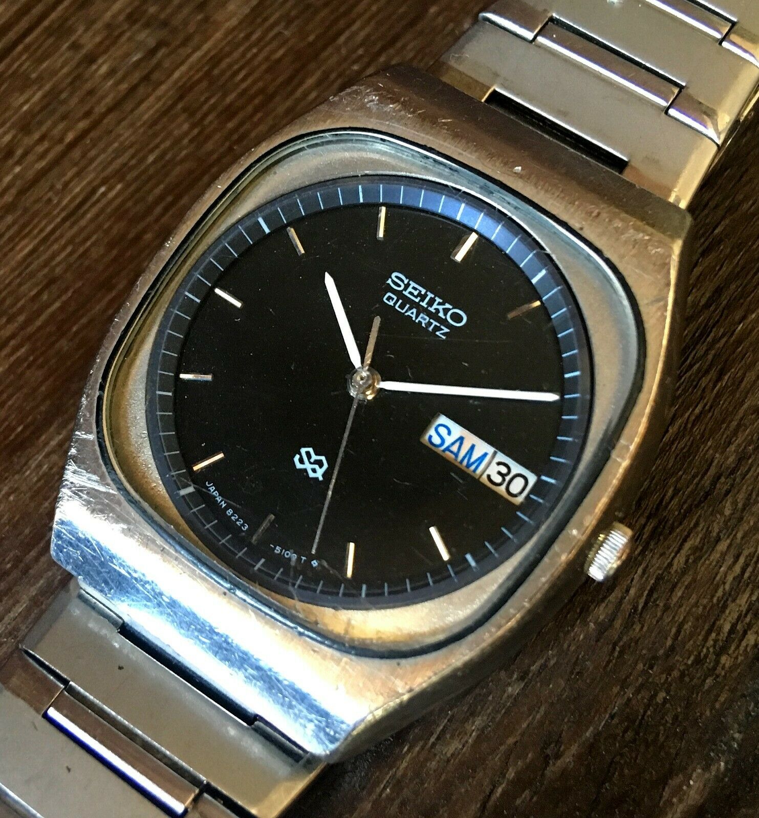 ✩ Vintage SEIKO 8223-510A A9 1970s JAPAN old quartz wrist watch 4 