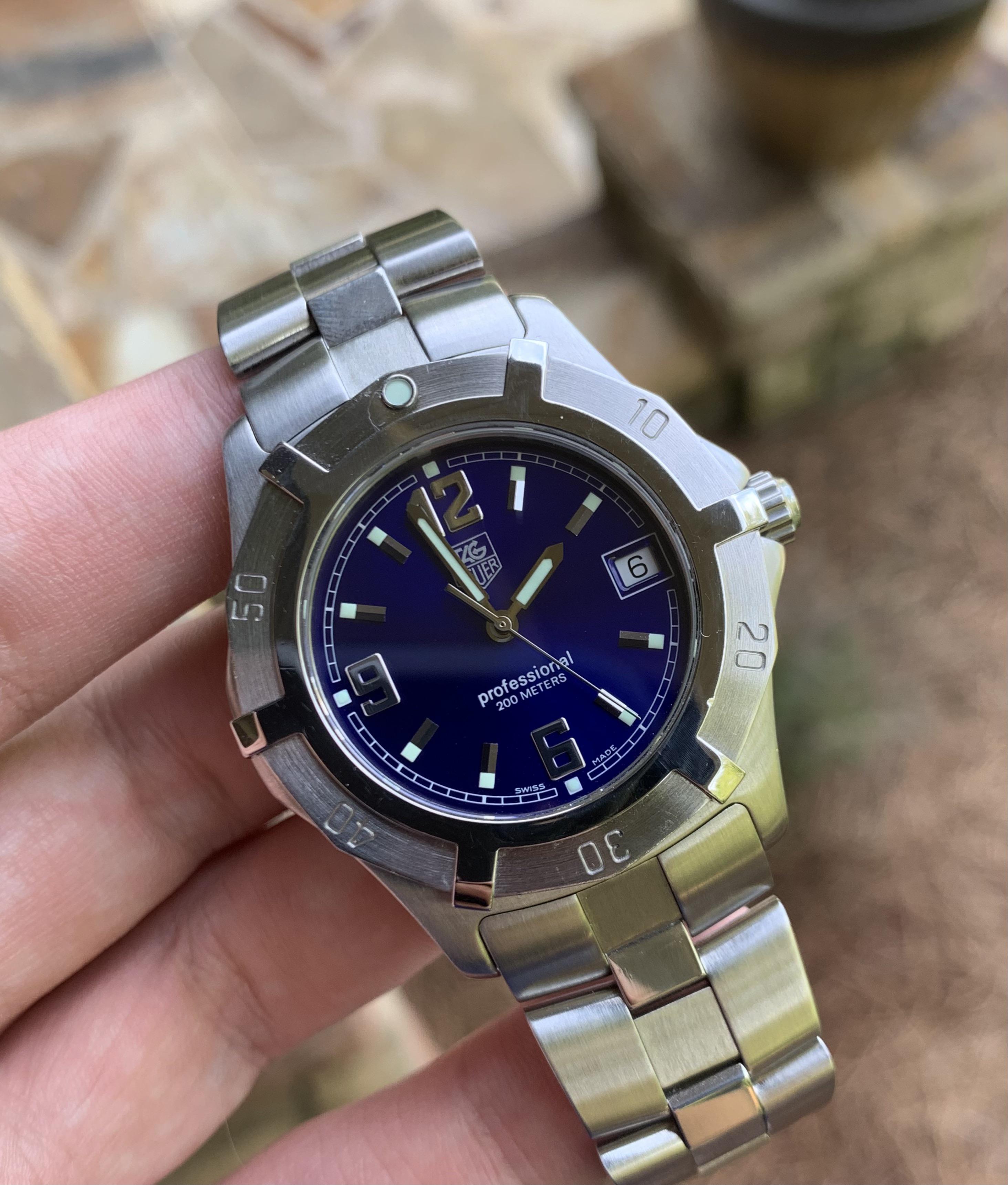 WTS TAG Heuer WN1112 Professional Diver Blue Dial WatchCharts