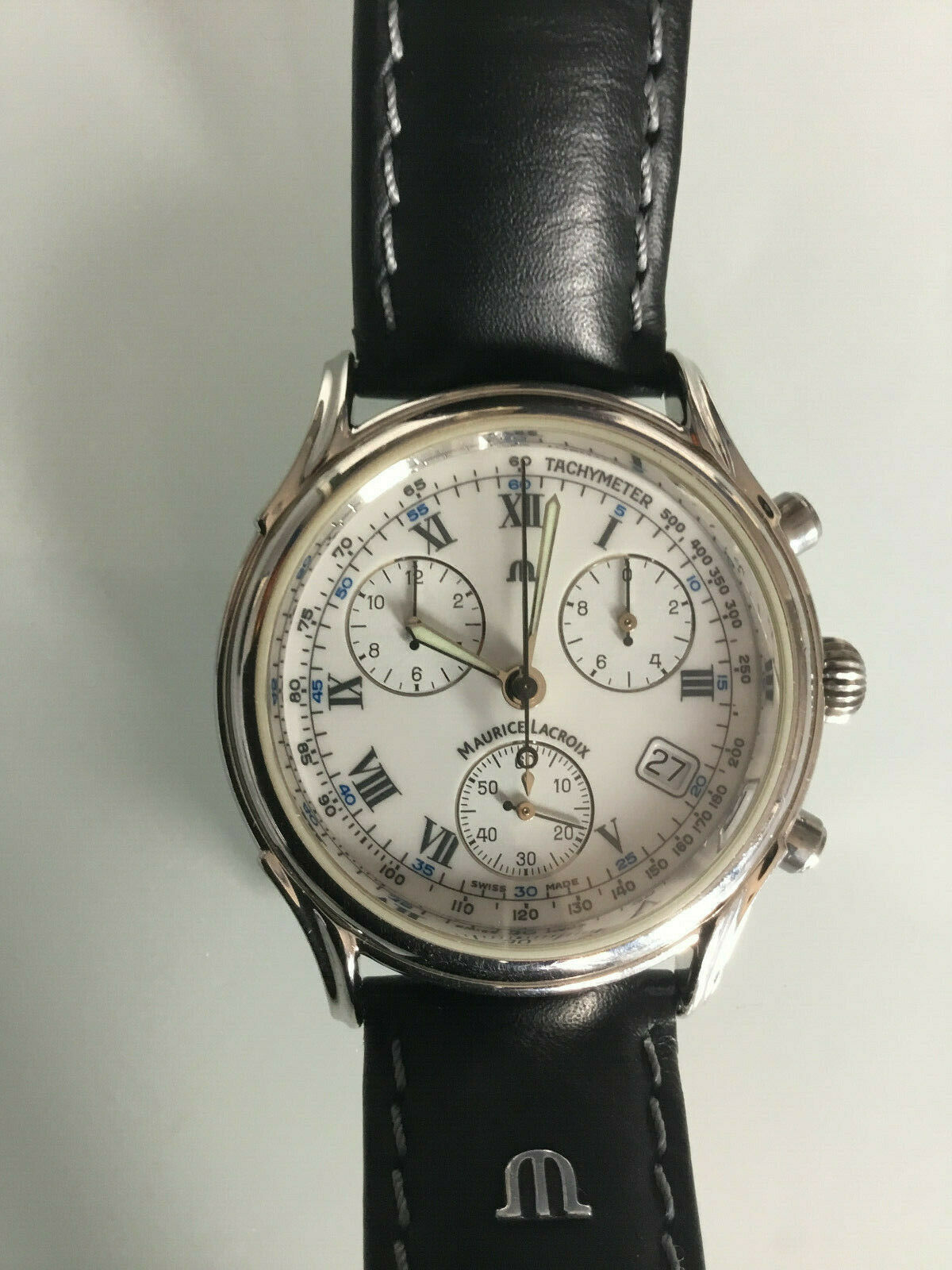 Maurice Lacroix Tomorrow s Classics Chronograph White Gold Plated SP1057 WatchCharts