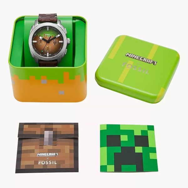 Minecraft x Fossil Limited Edition Deep Slate Chronograph Watch, 44mm ...