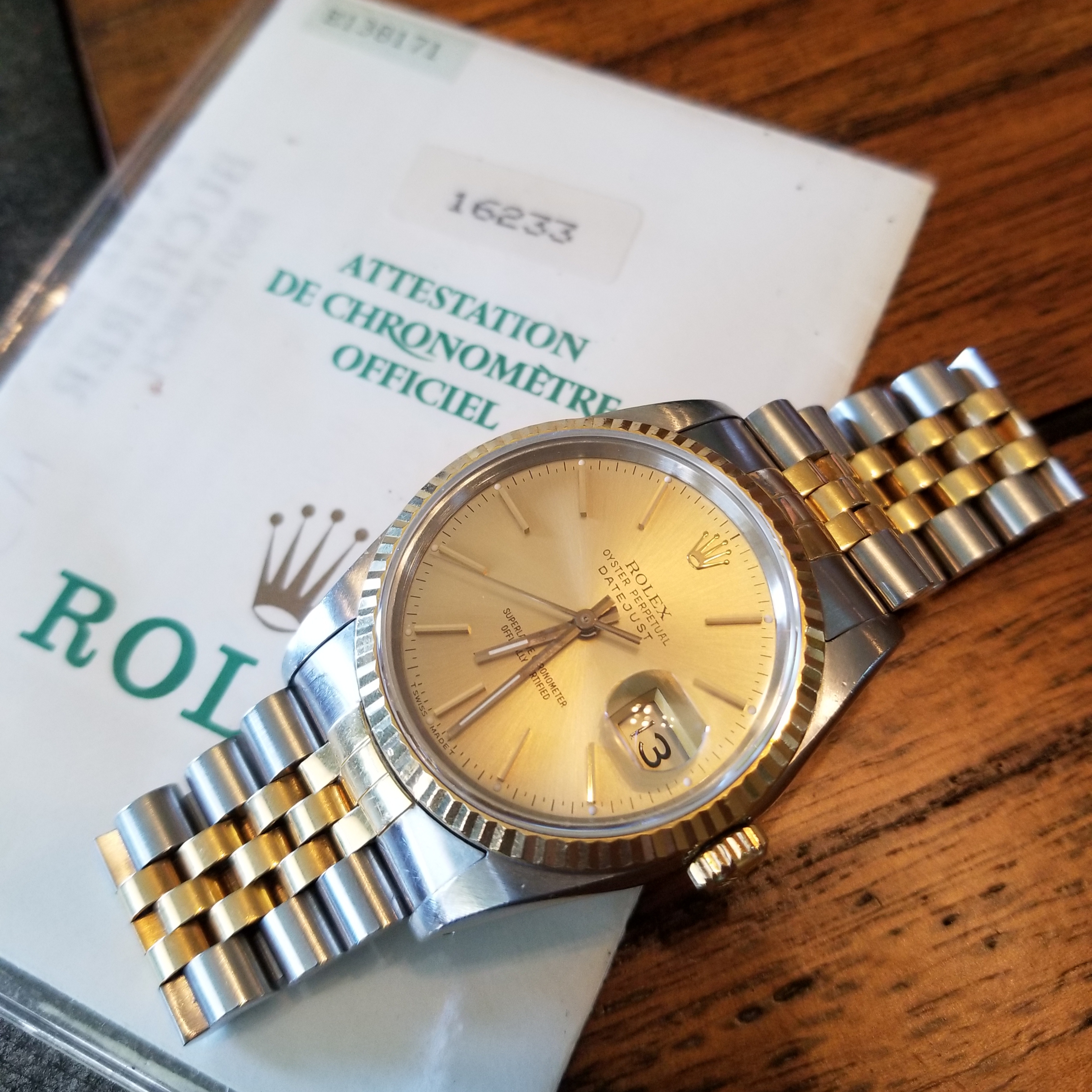 rolex datejust 16233 two tone