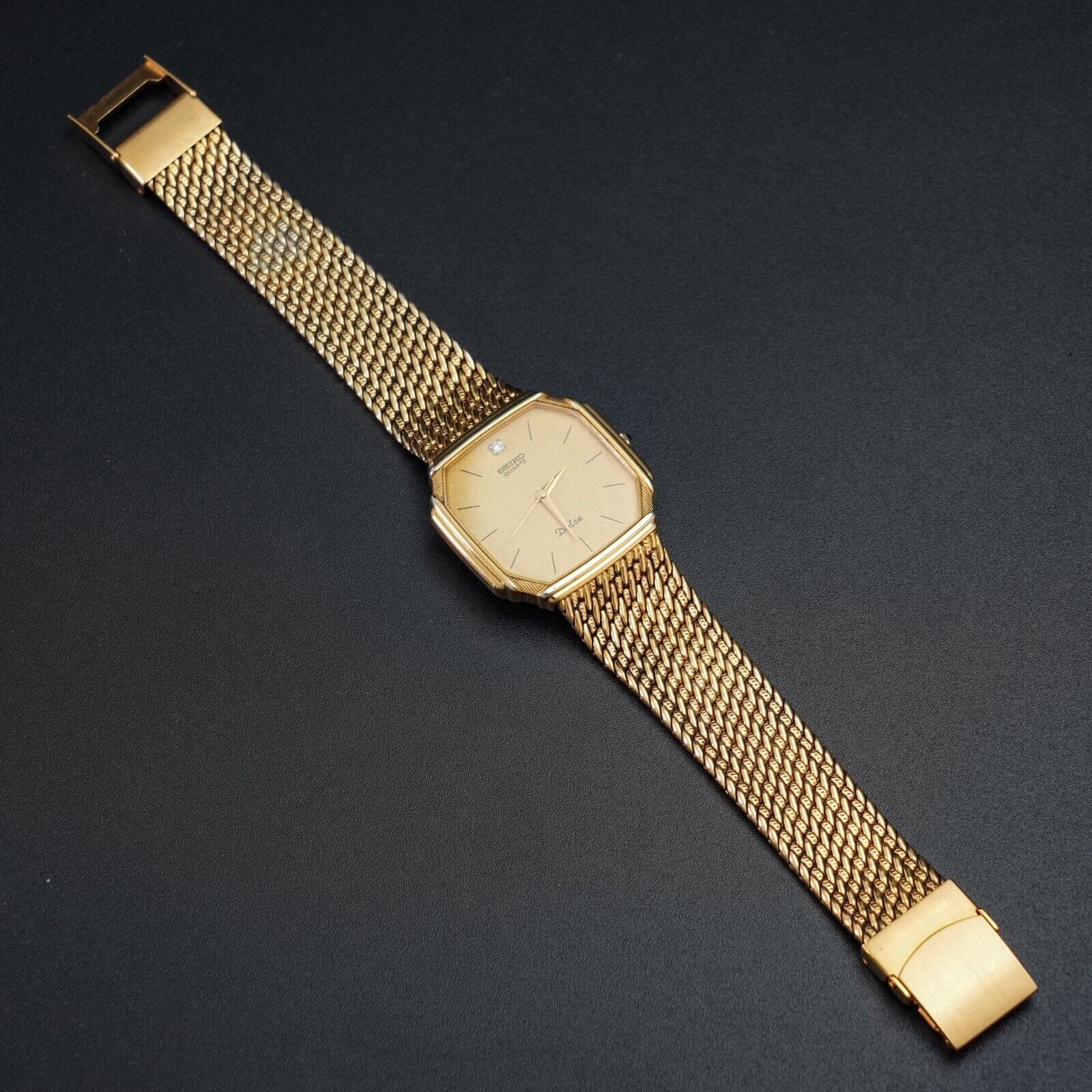 New Battery [N-MINT] SEIKO Dolce 7731-5000 1P Diamond Vintage Men 