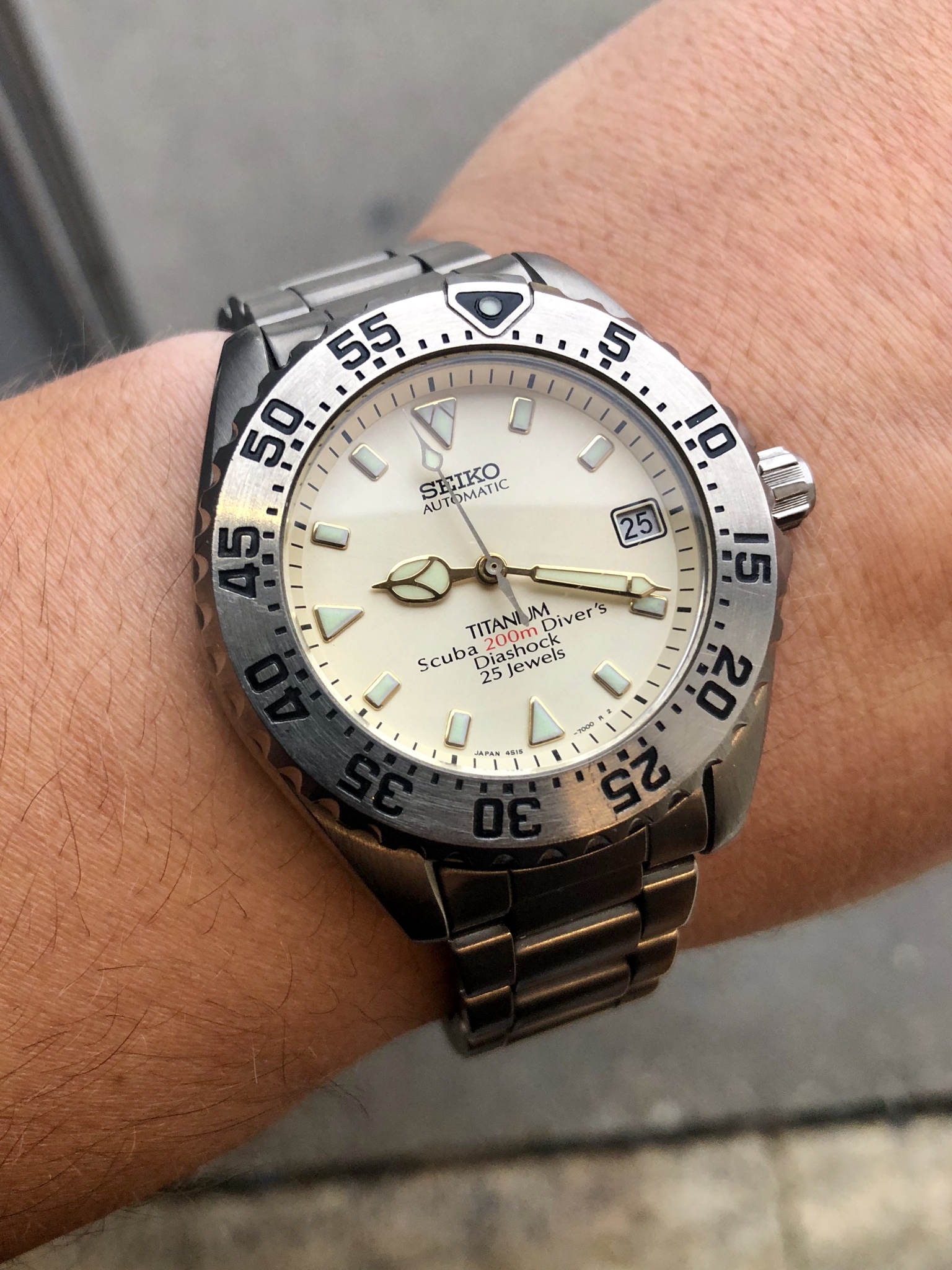 FS: Seiko SCVF003 4s15 titanium diver (cream dial, serviced 