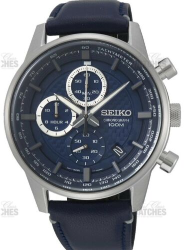 SEIKO 8T67 00G0 chronograph 100M hardlex crystal watch New
