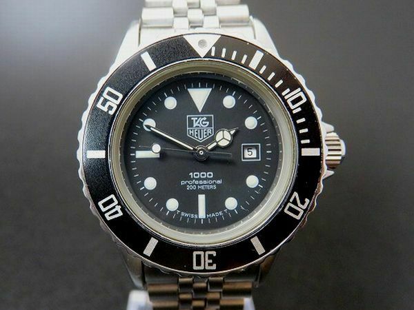 TAG HEUER 1000 Professional 980.015N Quartz Watch Black Dial Date