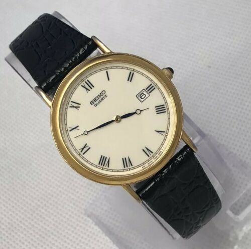 Classic Seiko 7N29-8A09 Roman Numbers Black Crocodile Classic Seiko 7N29-8A09 Roman Numbers Black Crocodile