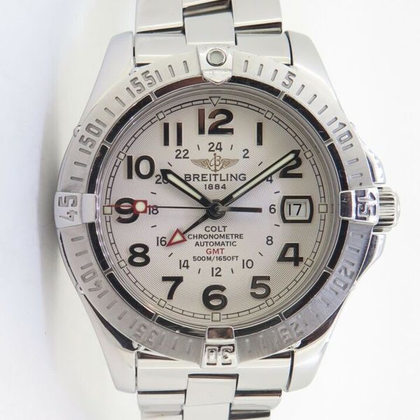 .Auth 2009 Breitling Colt GMT Automatic 500m Mens Watch A32350 + Papers
