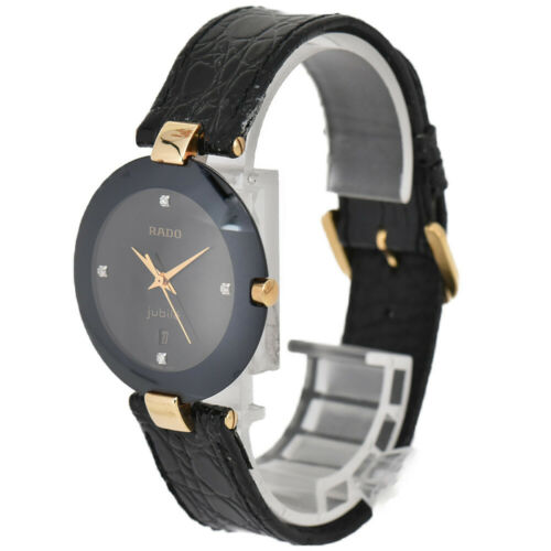 RADO Jubile 129.3575.4N 4P Black Dial SS/GP/Leather Quartz