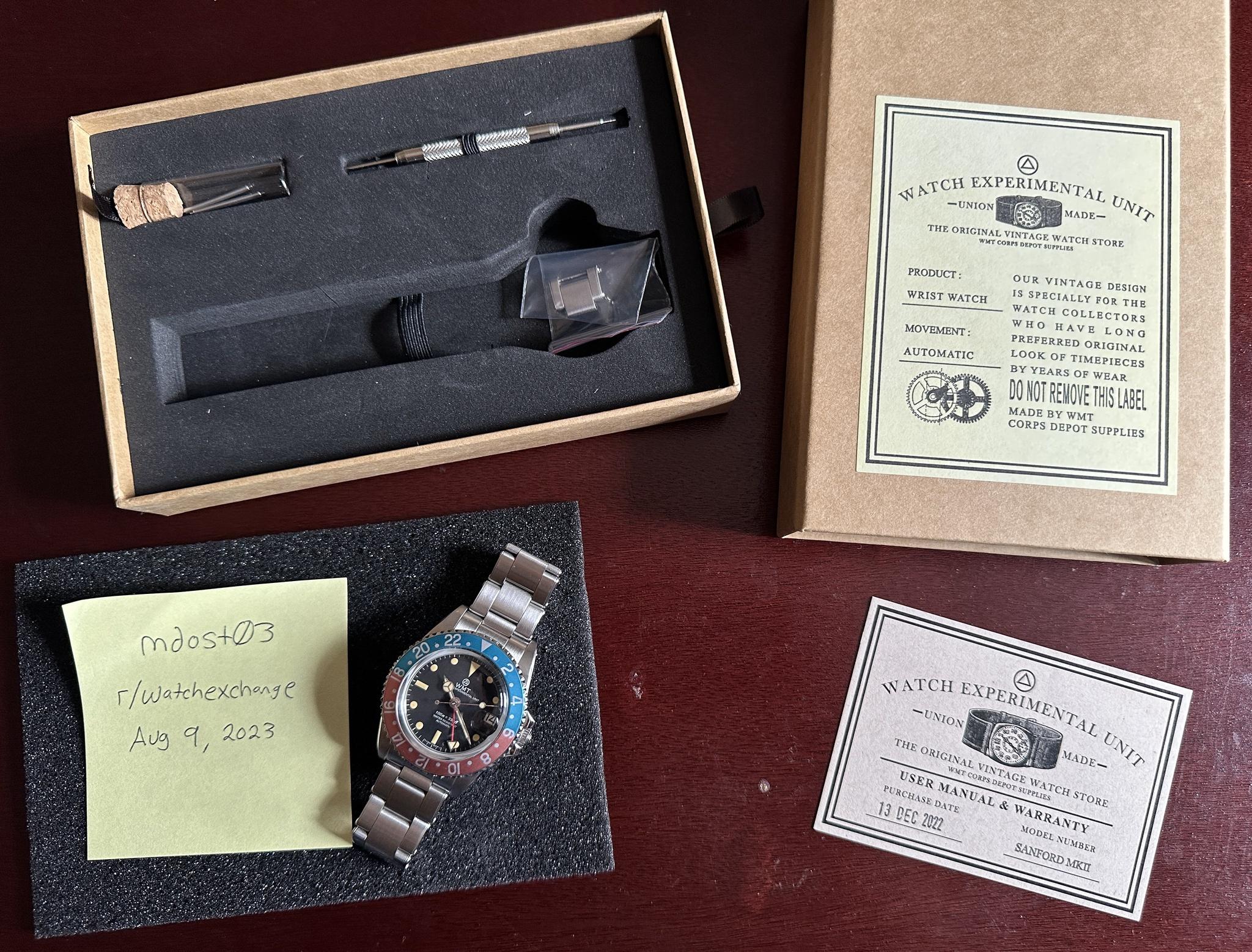 WTS] WMT Sanford MkII GMT Watch (Brando Homage) | WatchCharts Marketplace