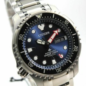Citizen Orologio Automatico NY0100-50ME - Cassa 42mm, Quadrante Blu, Funzione Giorno-Data
