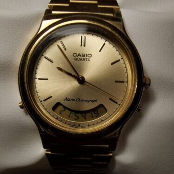 Casio AQ-305 Module 388 Ana Digi Alarm Chronograph Vintage Wrist Watch ...