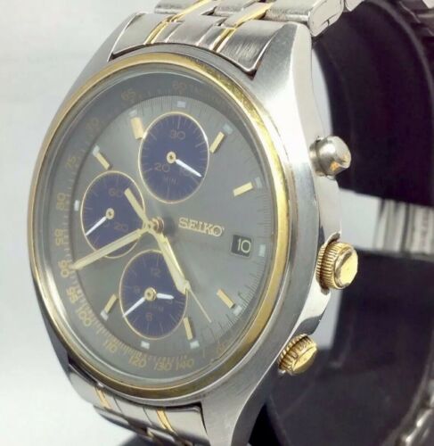 SEIKO 7T32 7C69 MENS CHRONOGRAPH ALARM QUARTZ WATCH WITH DATE