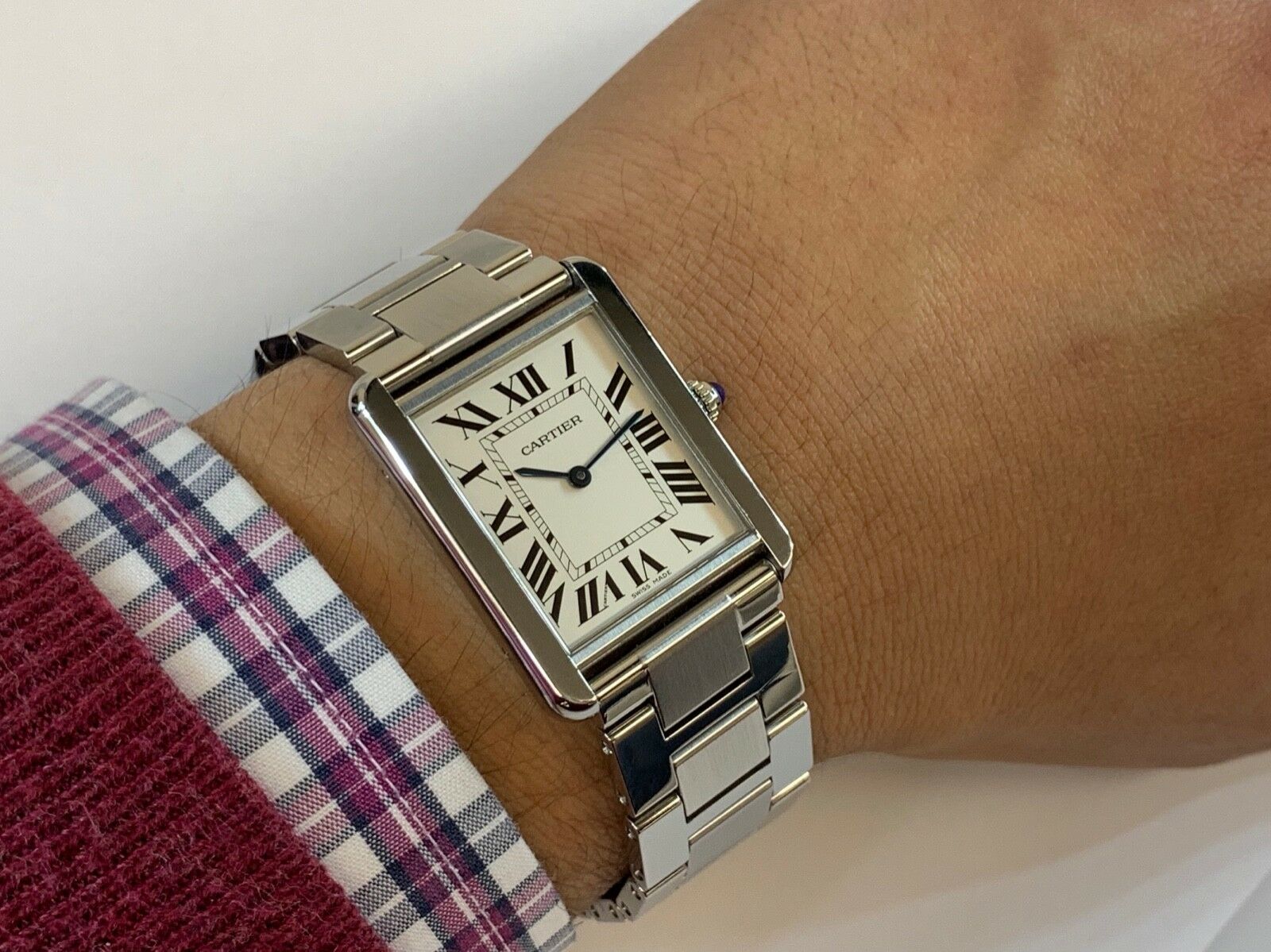 cartier tank solo stainless steel