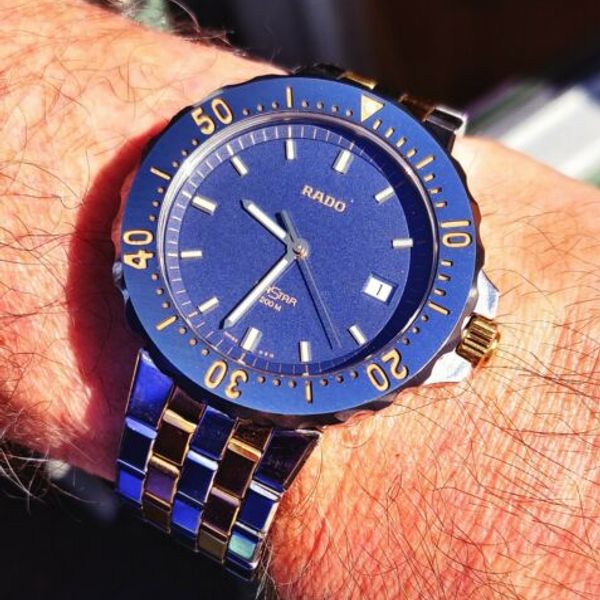 All round executive Rado DIASTAR DIVER 259.0462.3 Navy/Gold Date