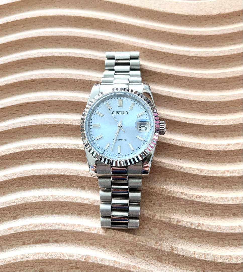 Seiko Mod Ice Blue Datejust President WatchCharts Marketplace