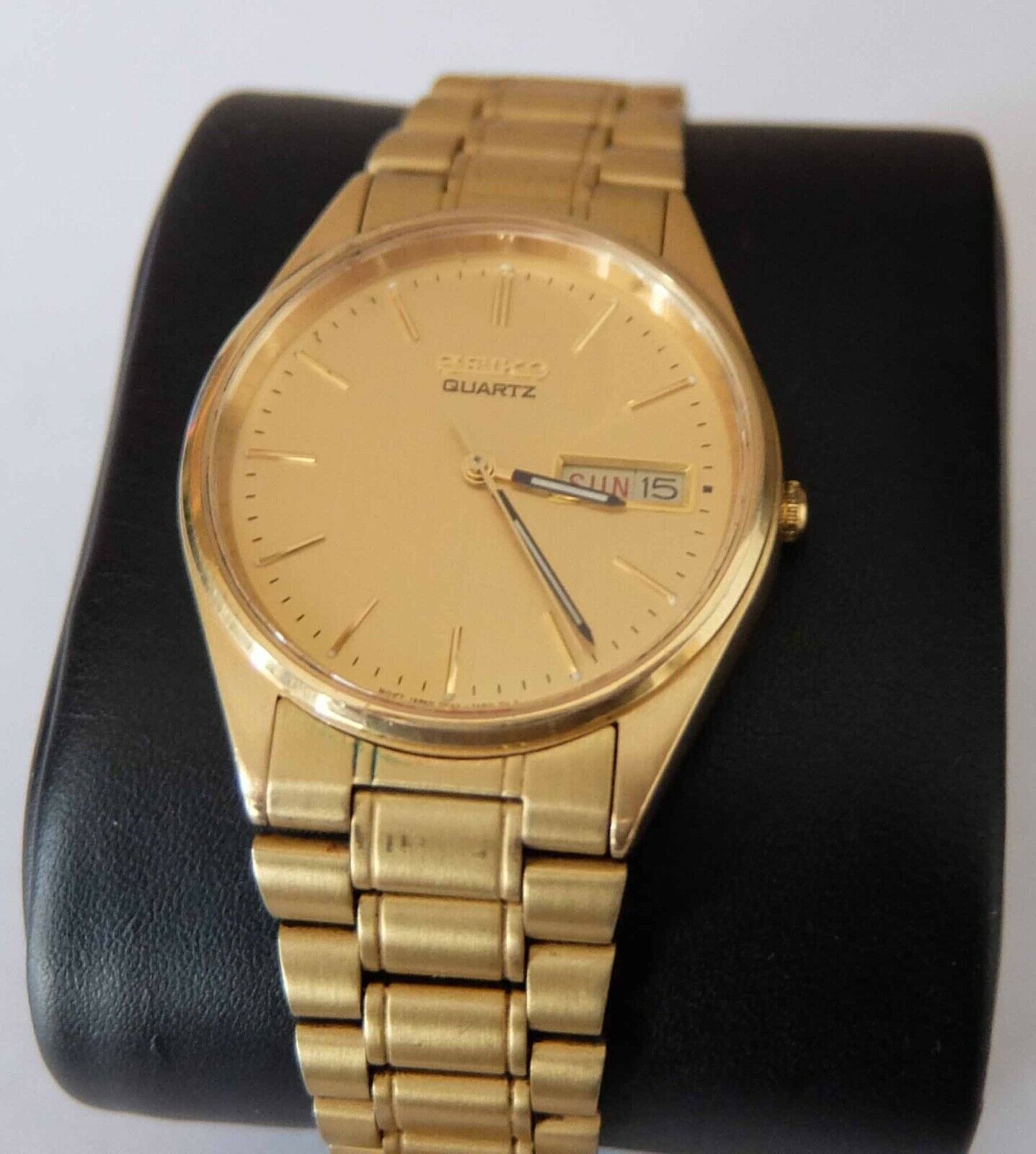 Vintage Seiko Quartz 7N43 7A50 Gents Gold Tone Watch New Battery |  WatchCharts