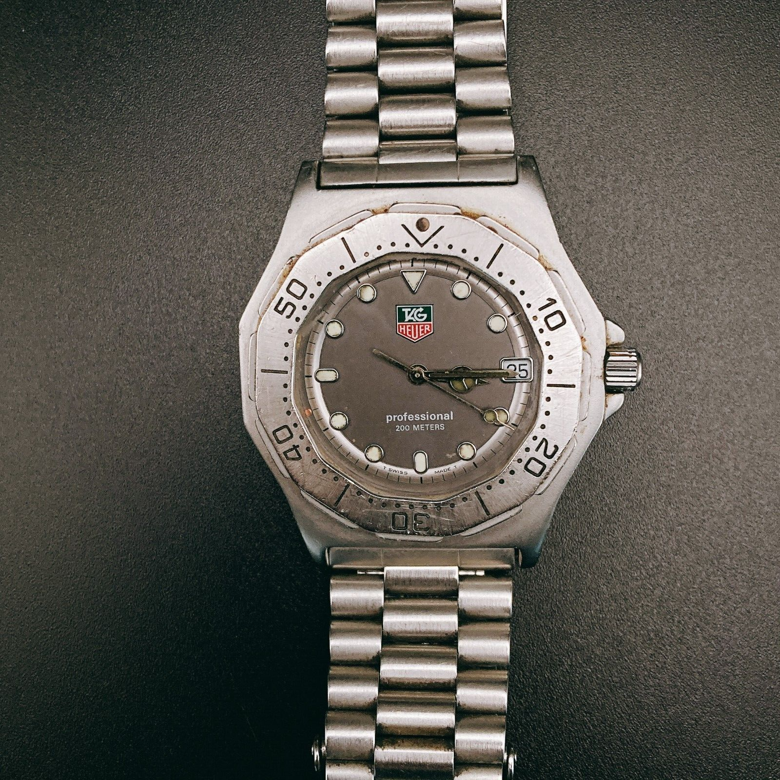 TAG HEUER 3000 professional 932.206 200m Date GRAY dial Men's