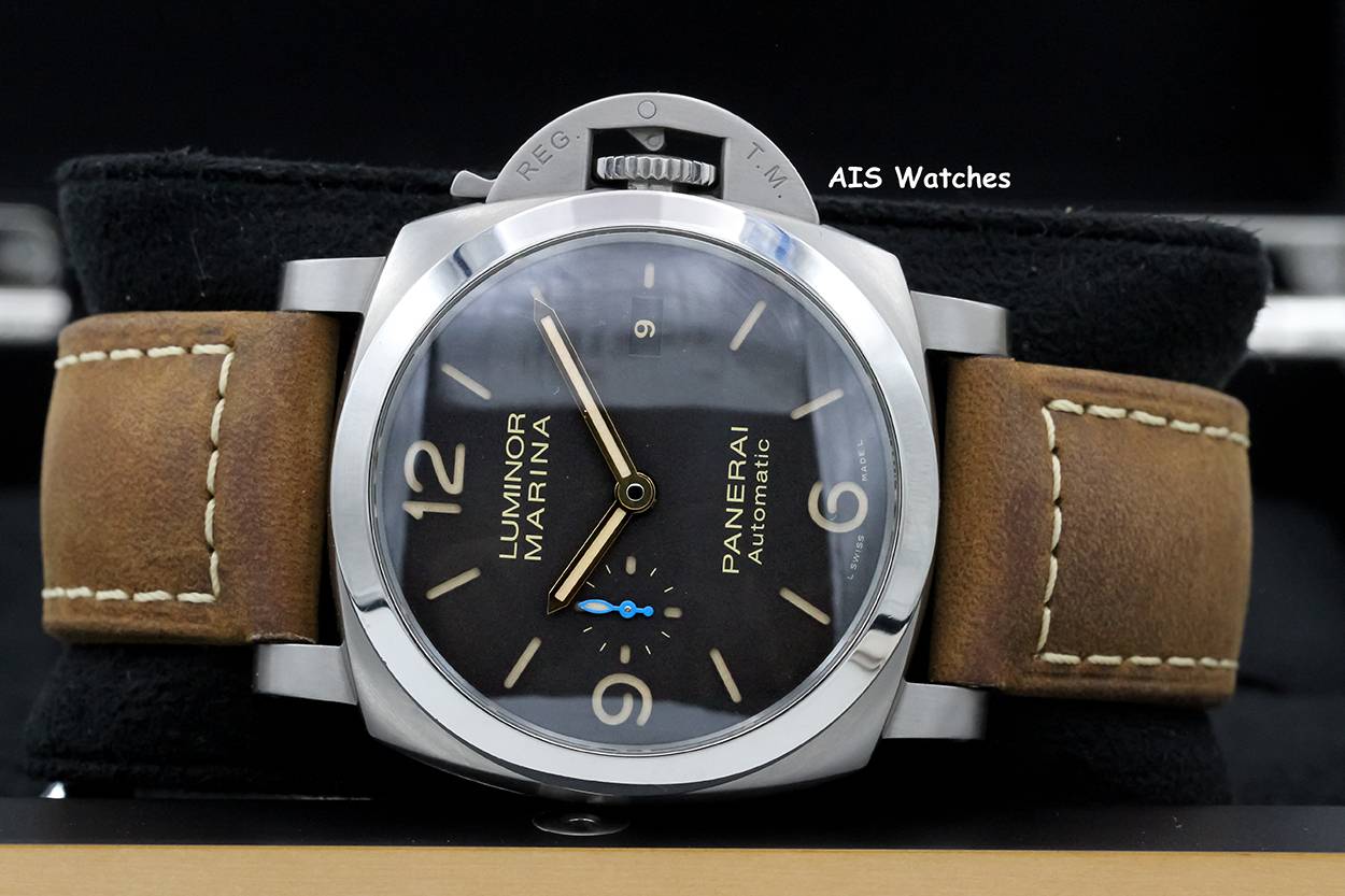 FSOT Panerai PAM 1351 Luminor 1950 Marina 44MM 3 Days Automatic Titanium Brown Dial WatchCharts Marketplace