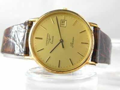 GOOD LONGINES PRESENCE DATE MEN S GOLD VINTAGE WATCH SWISS