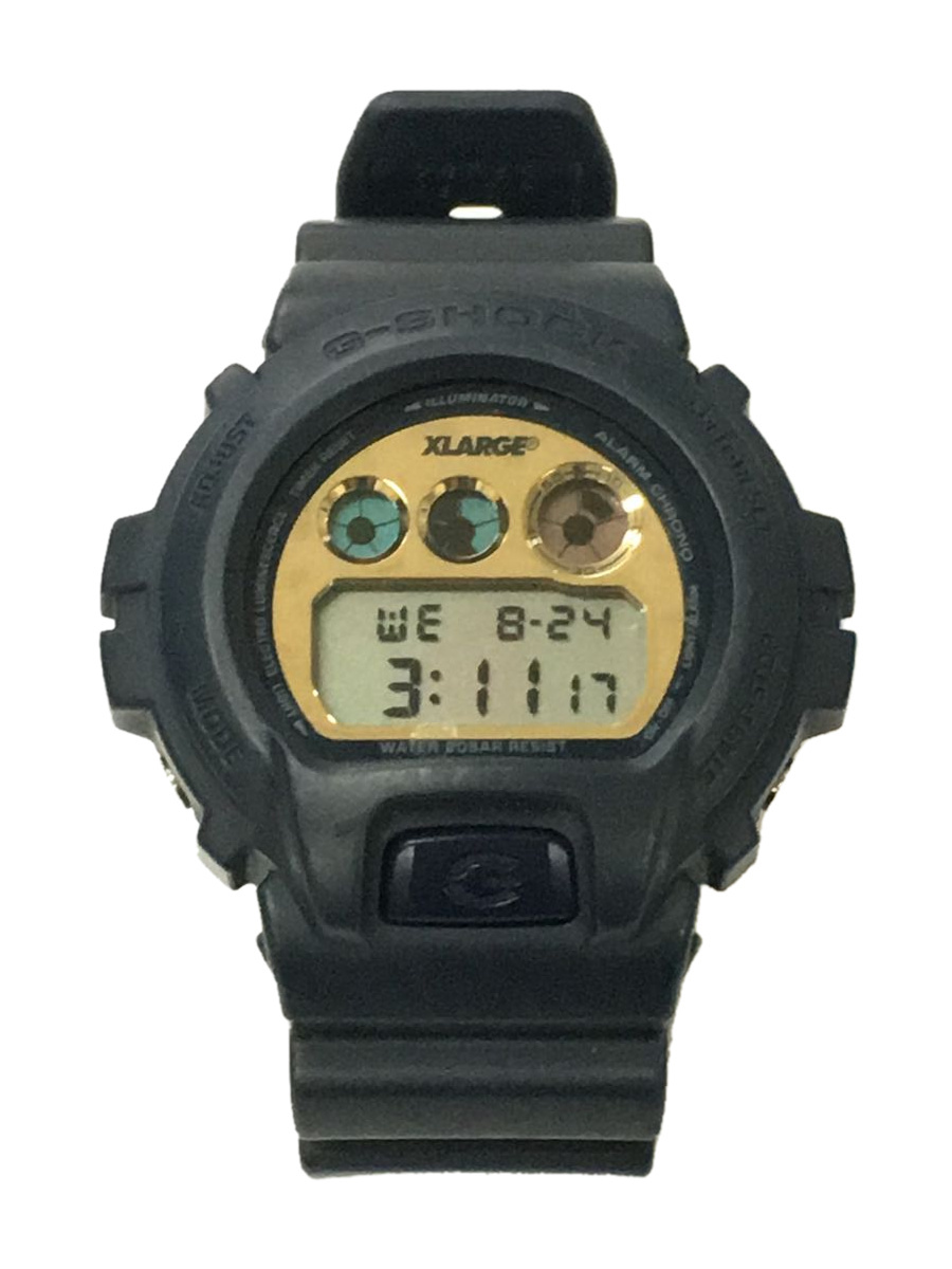 Used] CASIO X-LARGE Collaboration/Quartz Watch/Digital/Rubber/Navy