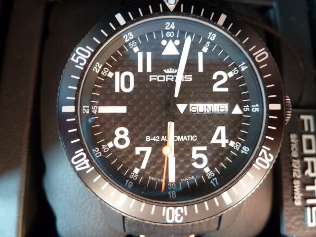 SOLD: FORTIS B-42 Black PVD Titanium Carbon Fiber Dial | WatchCharts ...