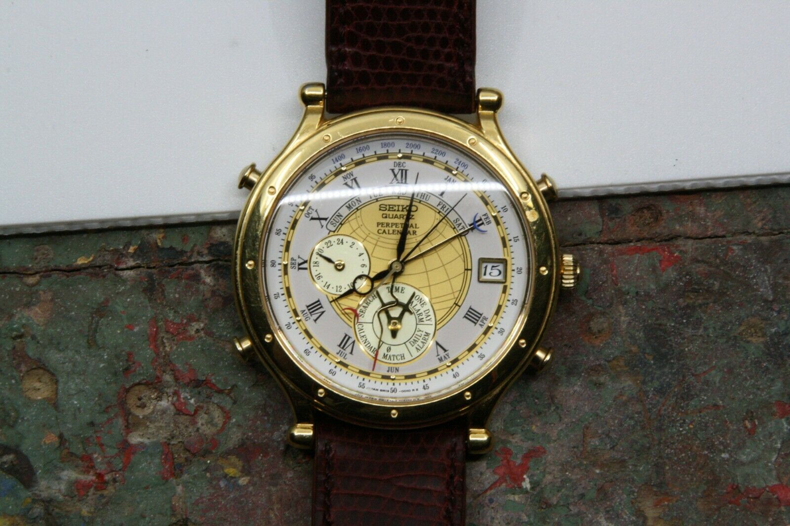 Seiko 6M13-0019 Age of Discovery Perpetual Calendar quartz watch |  WatchCharts