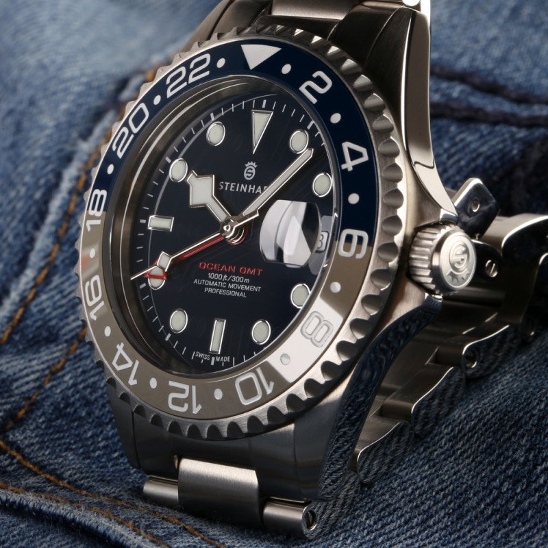 625 USD] BRAND NEW TWO DAY OLD STEINHART Ocean One GMT BLUE-GREY Ceramic  Diver Watch NEW RELEASE!!!!!!!!! | WatchCharts Marketplace