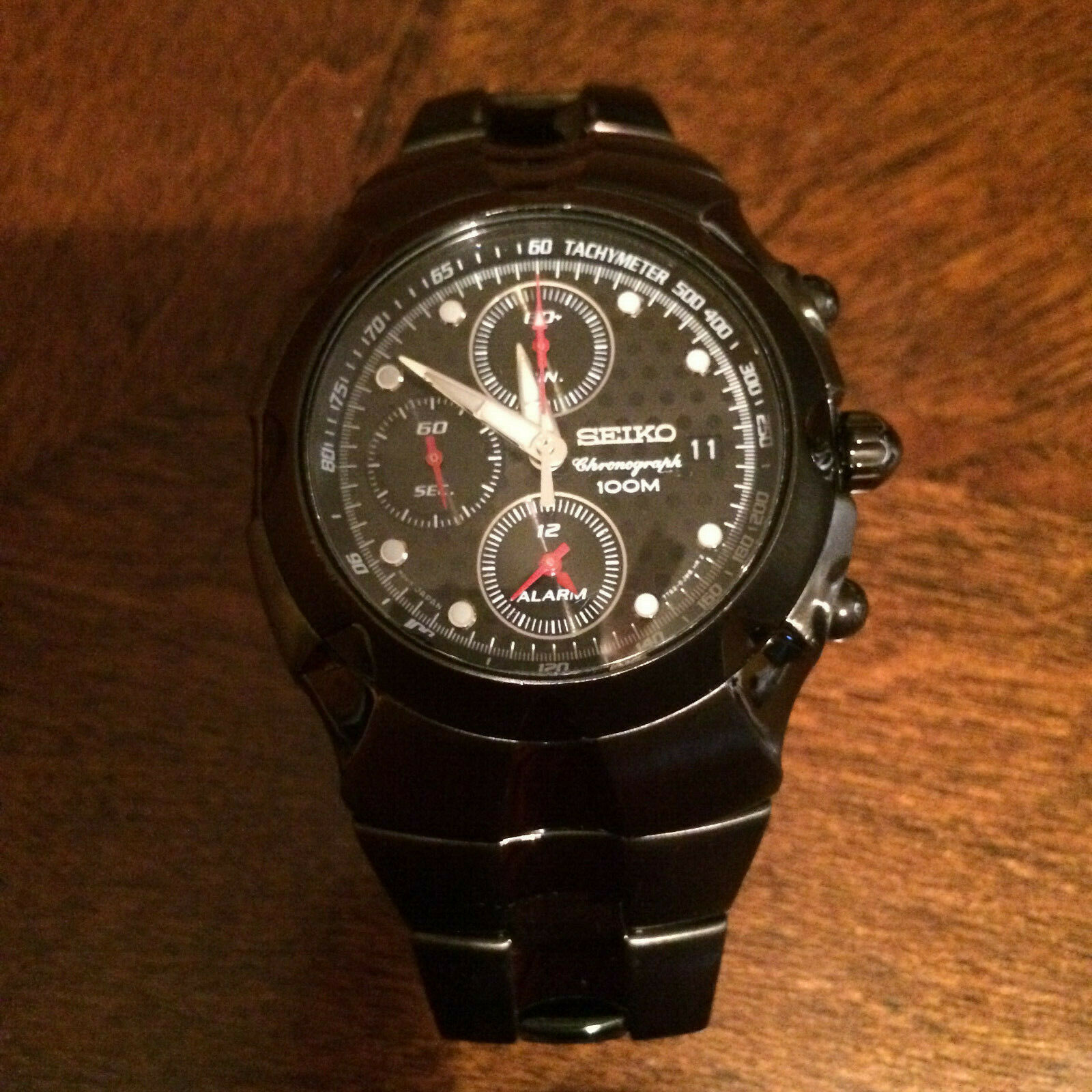 Seiko 7T62-0GM0 100M Chronograph Quartz Men's Black Dail Watch RUNNING |  WatchCharts