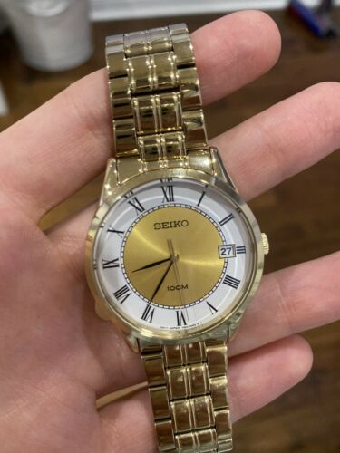 Seiko Gold 100M Date Watch 7N42 0EX0 Men s Made To Fit