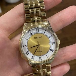 Seiko Gold 100M Date Watch 7N42-0EX0 (Men's Made To Fit Woman's Wrist Size)  | WatchCharts