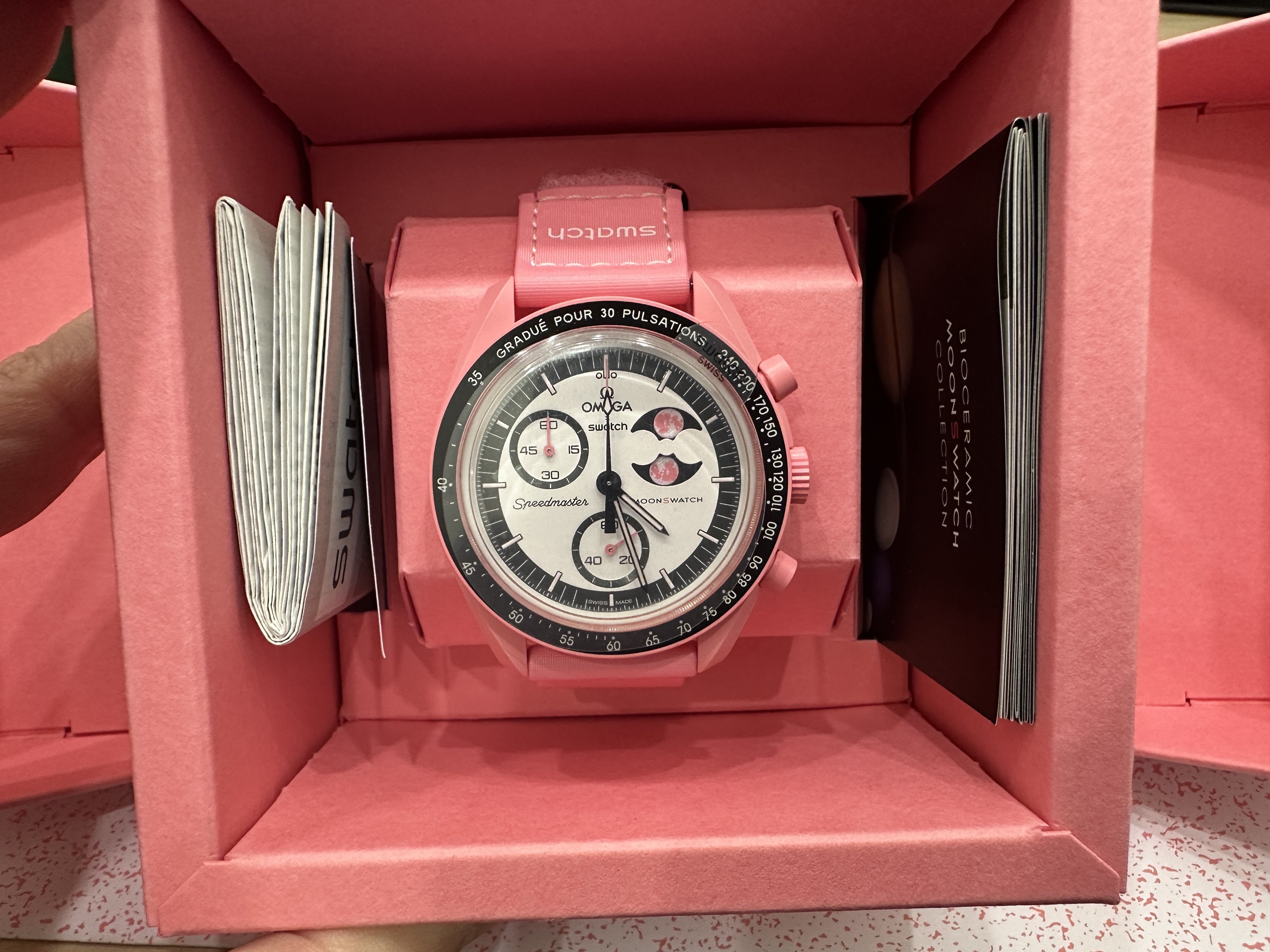 Swatch x Omega Mission to the Pink Moonphase | WatchCharts Swatch x Omega Mission to the Pink Moonphase | WatchCharts