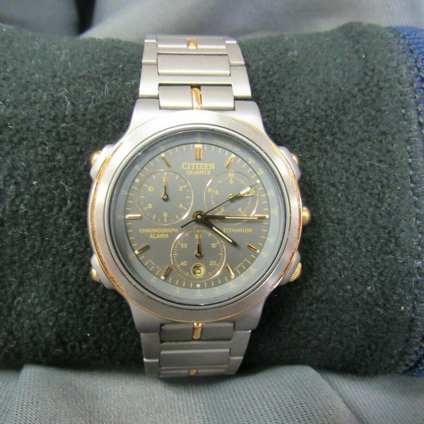 MENS CITIZEN 3510-352181 6D0202 GN-4-S QUARTZ TITANIUM CHRONOGRAPH
