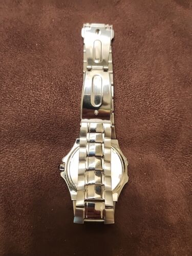 Seiko Watch Mens Vintage 890613 7N42 0DJ0 Black Dial Silver Band